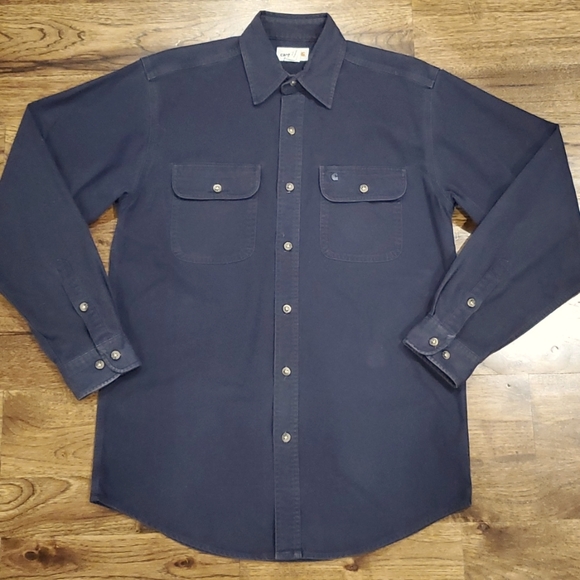 Carhartt Other - Mens Carhartt heavy weight navy button down shirt size M